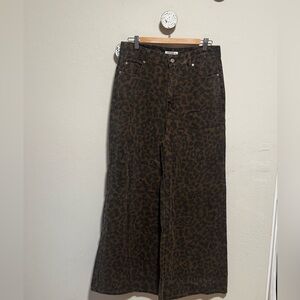 12th Tribe Brown Leopard Flare Jeans